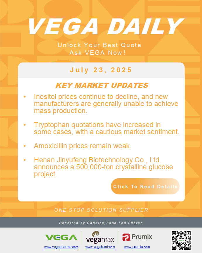 Vega Daily Dated on July 23rd 2025 Vitamin Amino Acid APl Food Additives.png
